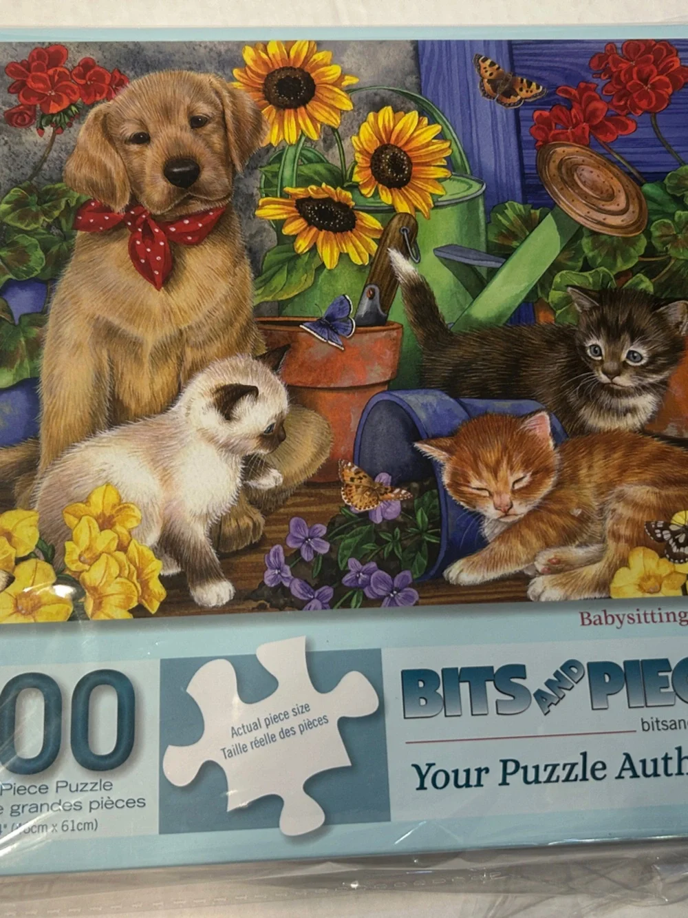 300-Piece Pets Puzzle - Colorful Floral Puppies & Kittens